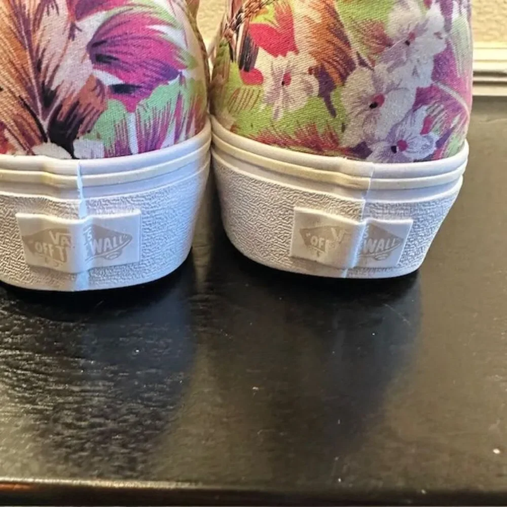 Vans Tropical Floral Pink Green Canvas Sneakers